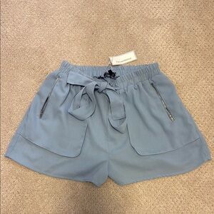 The Leaf Method Blue Chiffon Shorts size M NWT